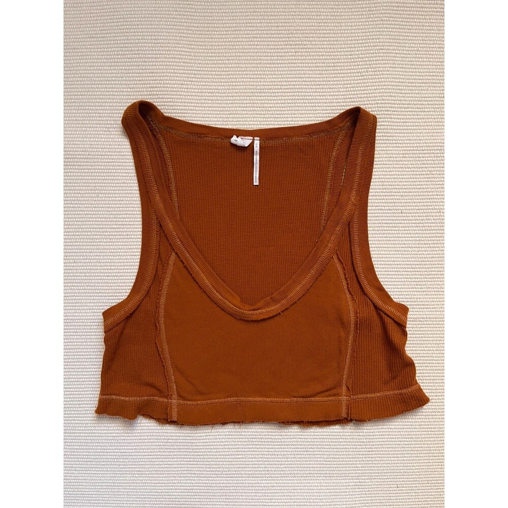 Out From Under Crop Tank Top in Copper Brown Size MEDIUM